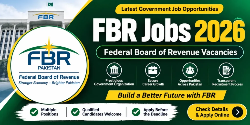 FBR Jobs 2026 Latest Federal Board of Revenue Vacancies