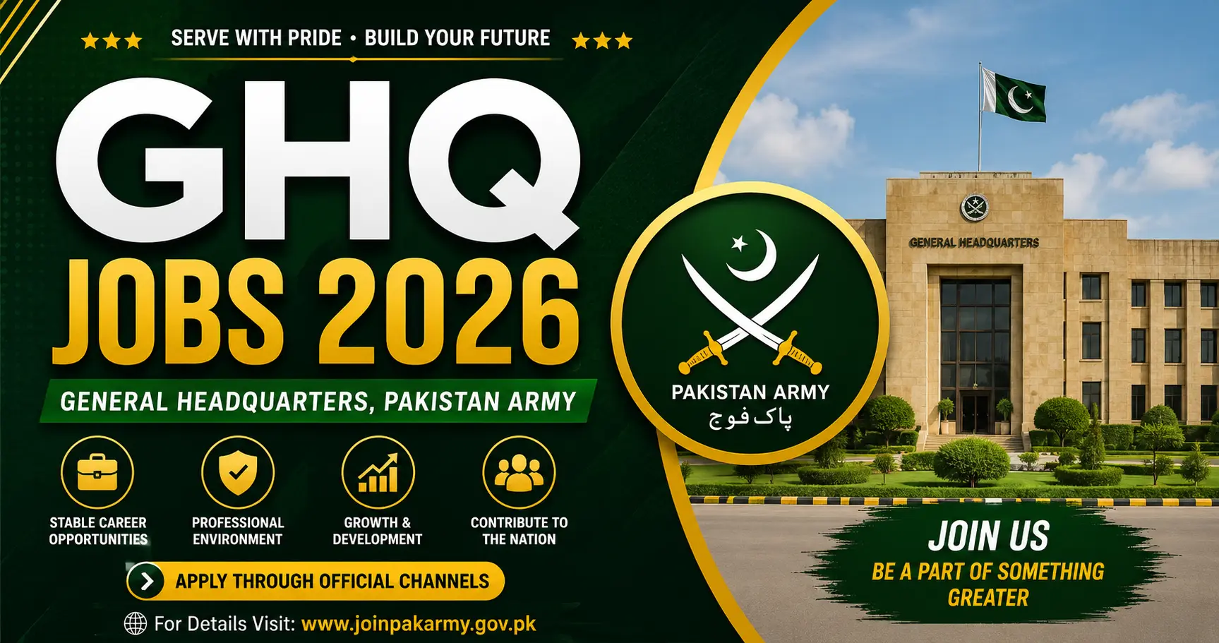 GHQ Jobs 2026 Online Apply Latest General Headquarters Vacancies